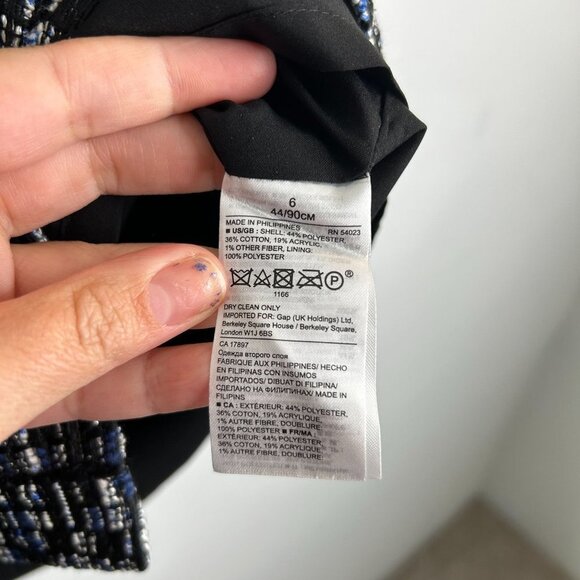 Tweed Mini Skirt Button Front Black White Blue Career Party Casual - Picture 5 of 7